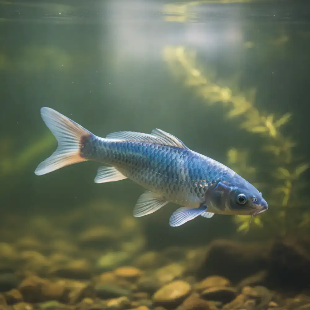Ilustração do peixe Carpa Azul